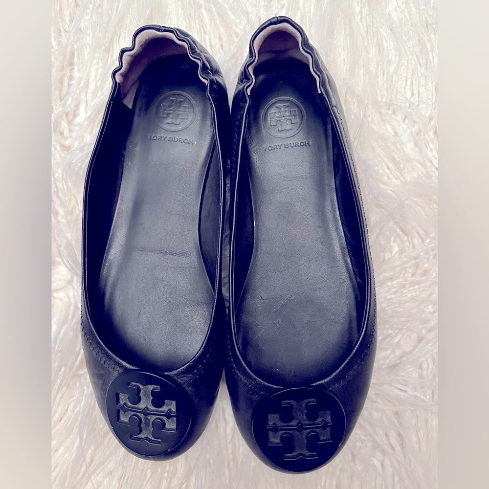 Tory Burch black Minnie Travel Ballet Flats - size 7.5
